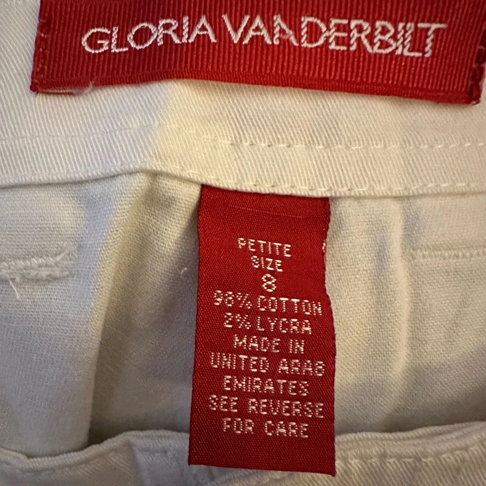 Gloria Vanderbilt White Capris Cotton Stretch Blend Size 8